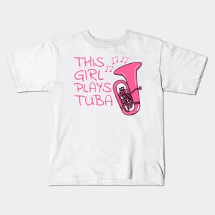 This Girl Plays Tuba, Tubaist, Female Brass Musician Kids T-Shirt